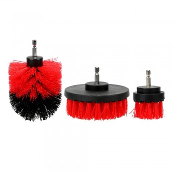 FORAUTO Car Brush 3pcs/set Drill Scrubber Brush Kit Cleaning Tool Hard Bristle Car Auto Care Tool Auto Detailing Cleaning Brush