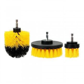 FORAUTO Car Brush 3pcs/set Drill Scrubber Brush Kit Cleaning Tool Hard Bristle Car Auto Care Tool Auto Detailing Cleaning Brush