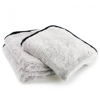 40cmx40cm Super Thick Plush Microfiber 800GSM Car Cleaning Cloths Car Care Microfibre Wax Polishing Detailing Towels Gray/black