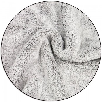 40cmx40cm Super Thick Plush Microfiber 800GSM Car Cleaning Cloths Car Care Microfibre Wax Polishing Detailing Towels Gray/black
