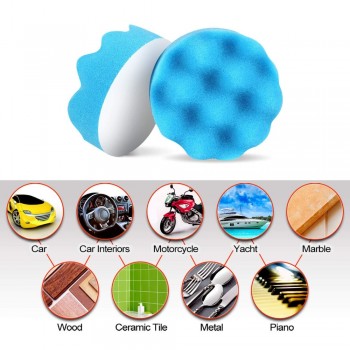 SPTA  3/ 4/5/6/7 Buffing Pad Auto Car Polishing Pad Kit Buffer + Drill Adapter M14 For Car Polisher ,Electric Drill Pack