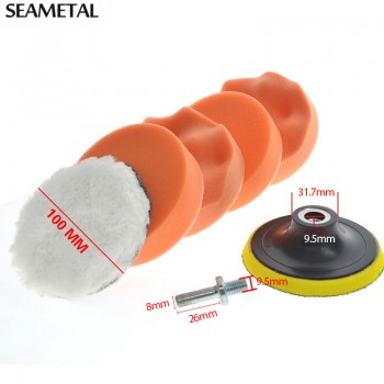Car Polishing Wash Brush Set Sponge Waxing Washing Maintenance Cosmetic Buffing Pads Kit Felt Compound Supplies Auto Accessories
