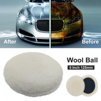 5 Inch 125mm Car Wool Ball Polishing Plate Auto Polishing Waxing Wool Wheel Self-adhesive Flocking Wool Felt