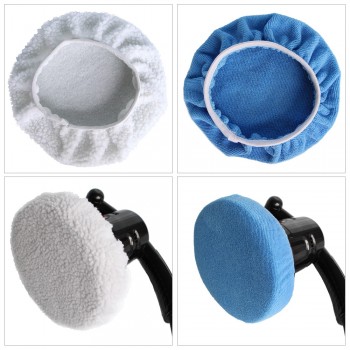 5 to 6 inches Polisher Pad Bonnet Polishing Buffing Pad Cover For Car Polisher Pack of 5Pcs Waxer Bonnet for Most Car Polisher