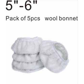 5 to 6 inches Polisher Pad Bonnet Polishing Buffing Pad Cover For Car Polisher Pack of 5Pcs Waxer Bonnet for Most Car Polisher