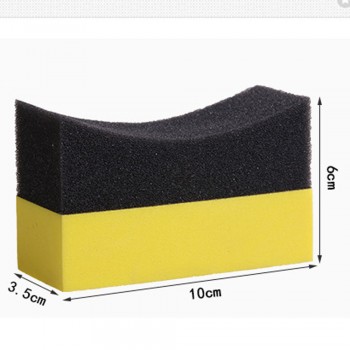 Hot Selling 2pcs Soft UShape Car Tire Waxing Polishing Compound Washing Sponge Cleaning Pad Brush Lowest Price 10*6*3.5cm