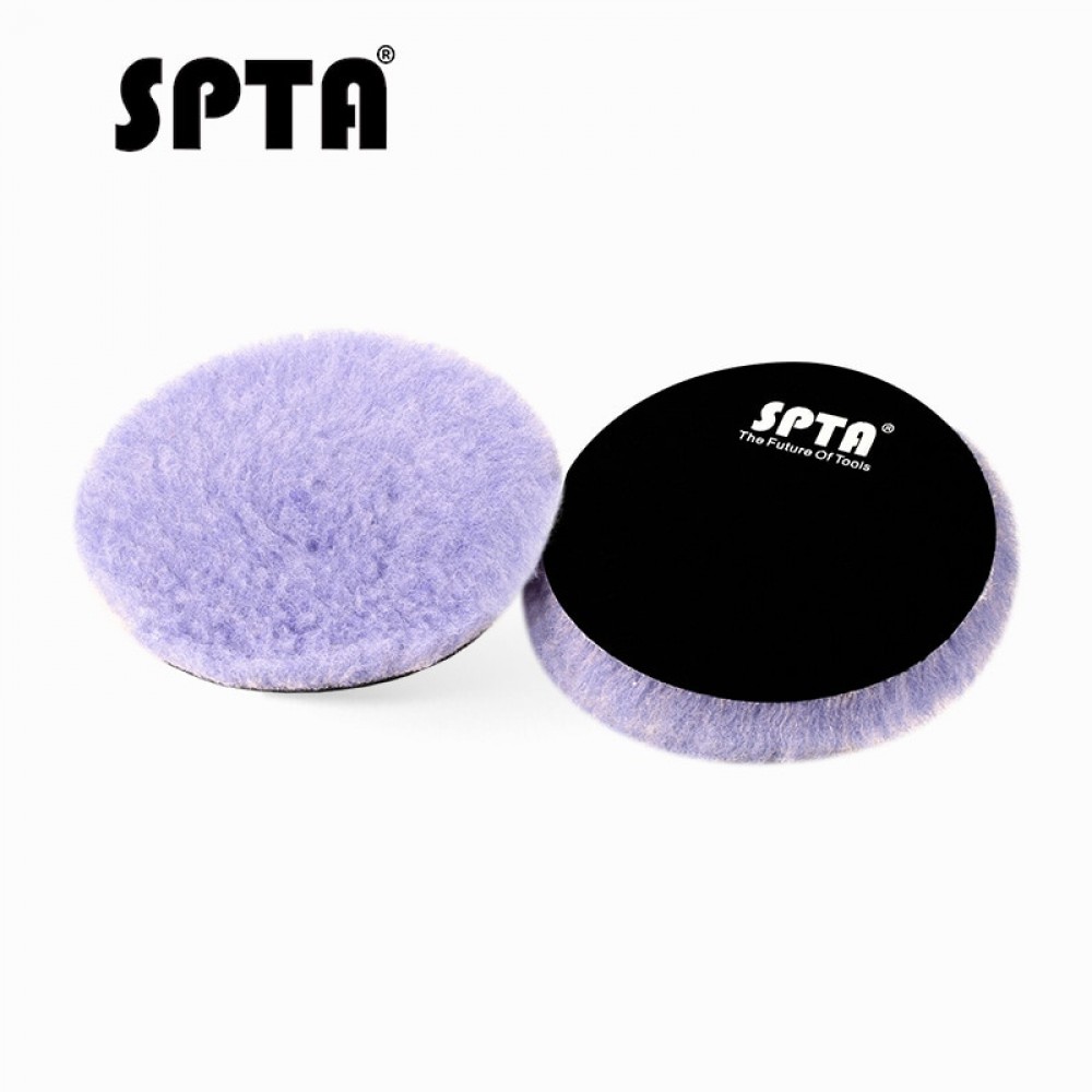 SPTA 6 Inch Lambs Woollen Polishing Buffing Pad Polisher Pads For Car Detailing Waxing Polishing Buffer