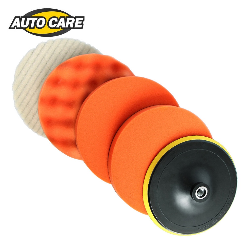 5Pcs Per Set 7 Inch (180mm) High Gross Polishingamp;Buffer Pad Set M14/M16 Drill Adapter For Car Polisher Buffing Self-adhesive