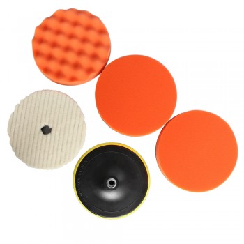 5Pcs Per Set 7 Inch (180mm) High Gross Polishingamp;Buffer Pad Set M14/M16 Drill Adapter For Car Polisher Buffing Self-adhesive