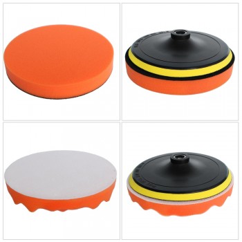 5Pcs Per Set 7 Inch (180mm) High Gross Polishingamp;Buffer Pad Set M14/M16 Drill Adapter For Car Polisher Buffing Self-adhesive