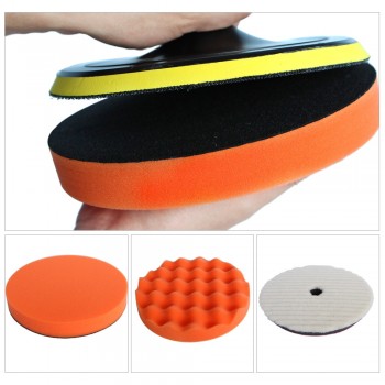 5Pcs Per Set 7 Inch (180mm) High Gross Polishingamp;Buffer Pad Set M14/M16 Drill Adapter For Car Polisher Buffing Self-adhesive