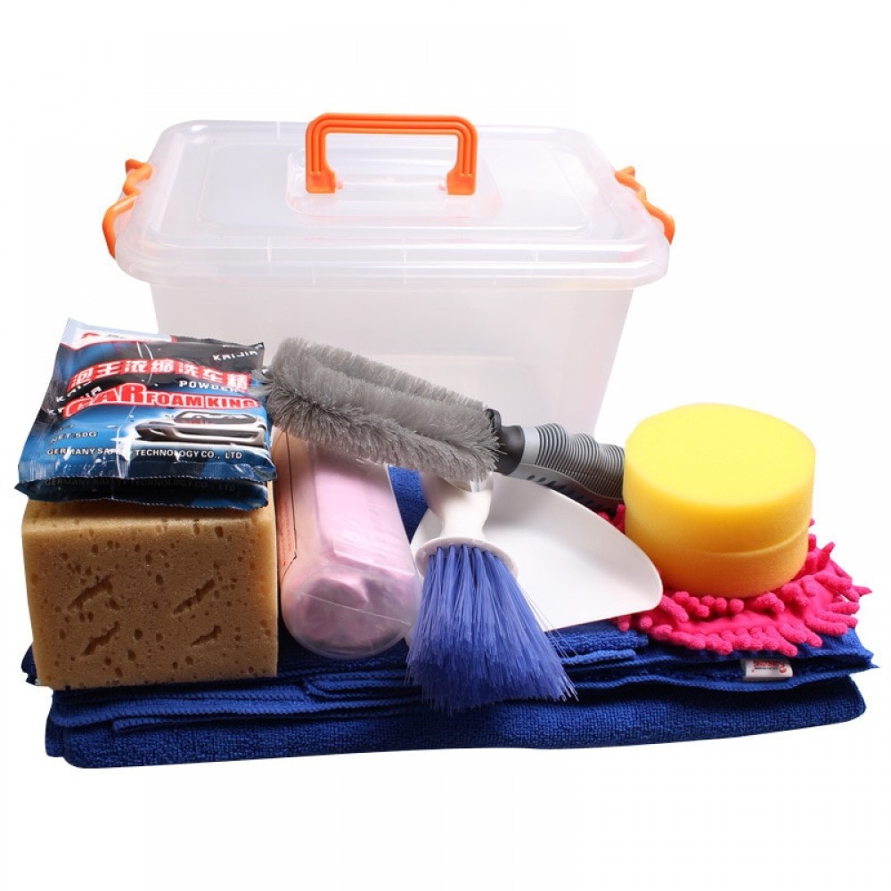 13pieces/pack Automobiles Waxing Sponge Car Wash Supplies Set   Tools Towel with Dressing Box auto accessories para autos