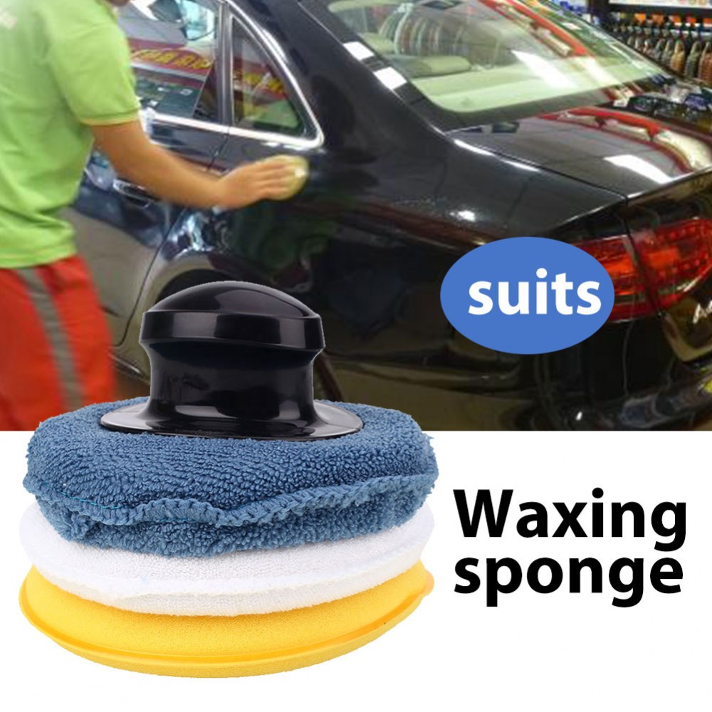 with Handle Multicolor Waxing Sponge Buffing Pad Round Durable Polishing Sponge Car Care Car Styling