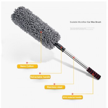 Do Promotion! Newest Car Auto Microfiber Retractable Wax Mop Cleaning Brush Round Duster Dusting Tool