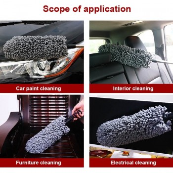 Do Promotion! Newest Car Auto Microfiber Retractable Wax Mop Cleaning Brush Round Duster Dusting Tool