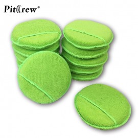 (10pcs/lot ) Plus Size Car washer Green Microfiber Wax Applicator Polishing Sponges Pads With Pocket Caramp;Motorcycles Accessories