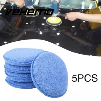 Vehemo Auto Care 5 pcs Soft Microfiber Car Wax Applicator Pads Polishing Sponges With Pocket For Apply And Remove Wax Trim