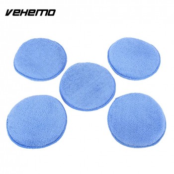 Vehemo Auto Care 5 pcs Soft Microfiber Car Wax Applicator Pads Polishing Sponges With Pocket For Apply And Remove Wax Trim