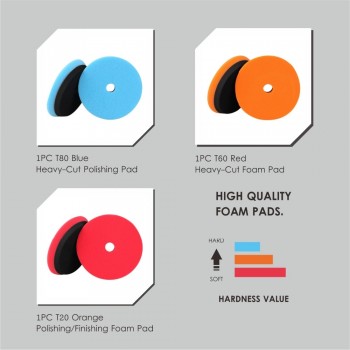SPTA 6 (150mm) Compound Polishing Pads Buffing Buffer Pads Sets For DA / RO Dual action Car Polisher Sander-Select Color