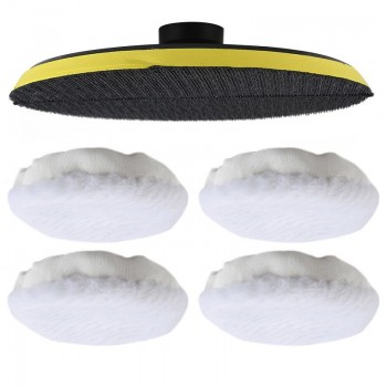 Liplasting 5Pcs 7 Inch Polishing Pads Polishing Bonnets Lambs Wool Car Washing