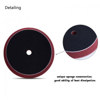 DETAILING 6inch Car Polishing Foam Buffing Pad for Rupes Polisher, Dual Action Polisher Maroon for Light Cut
