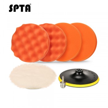 SPTA 7Pcs High Gross 75mm 3amp;4 Polishing Pad Buffing Pad Kit for Car Polishing Buffer--M14 thread -DIY Quality Use