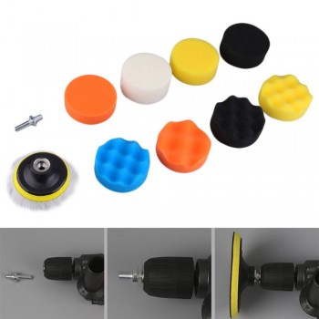 10pcs car polishing pad 80mm 3 Multifunction Sponge Car Polishing Self-adhesive Waxing Wool Wheel Set
