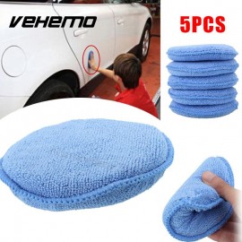 Vehemo Polishing Sponge Buffing Pad Blue Microfiber Polisher Waxing Sponge 5pcs Durable Premium