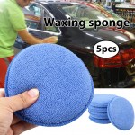 Blue 5pcs Round Premium Buffing Pad Waxing Sponge Polishing Sponge Auto Detailing Buffer Pad Polisher