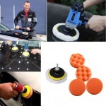 MUQGEW Orange Vehicle Sucker smooth elasticamp;soft 7pcs/Set Sponges Waves Plate Compound Car Polishing Tools Drill Adapter