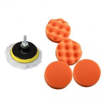 MUQGEW Orange Vehicle Sucker smooth elasticamp;soft 7pcs/Set Sponges Waves Plate Compound Car Polishing Tools Drill Adapter