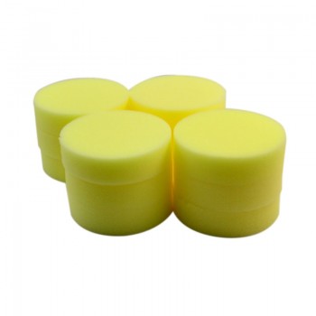 Liplasting 12Pcs Car Cleaning Sponges Wax Round Car Polish Wax Foam Sponges Pad Yellow Esponjas de espuma de cera