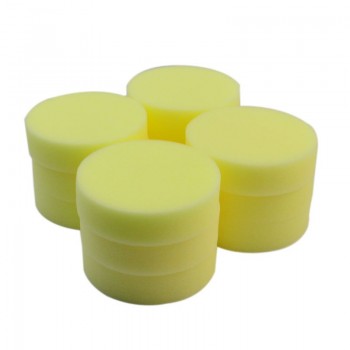 Liplasting 12Pcs Car Cleaning Sponges Wax Round Car Polish Wax Foam Sponges Pad Yellow Esponjas de espuma de cera
