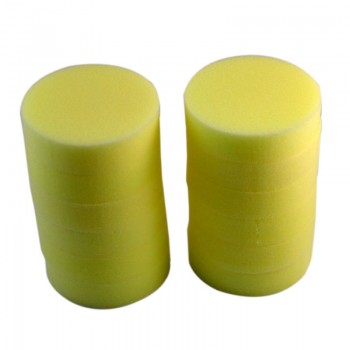 Liplasting 12Pcs Car Cleaning Sponges Wax Round Car Polish Wax Foam Sponges Pad Yellow Esponjas de espuma de cera