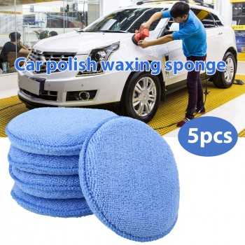Blue 5pcs Polishing Sponge Buffing Pad Waxing Sponge Durable Premium Car Styling Auto Detailing Car Care