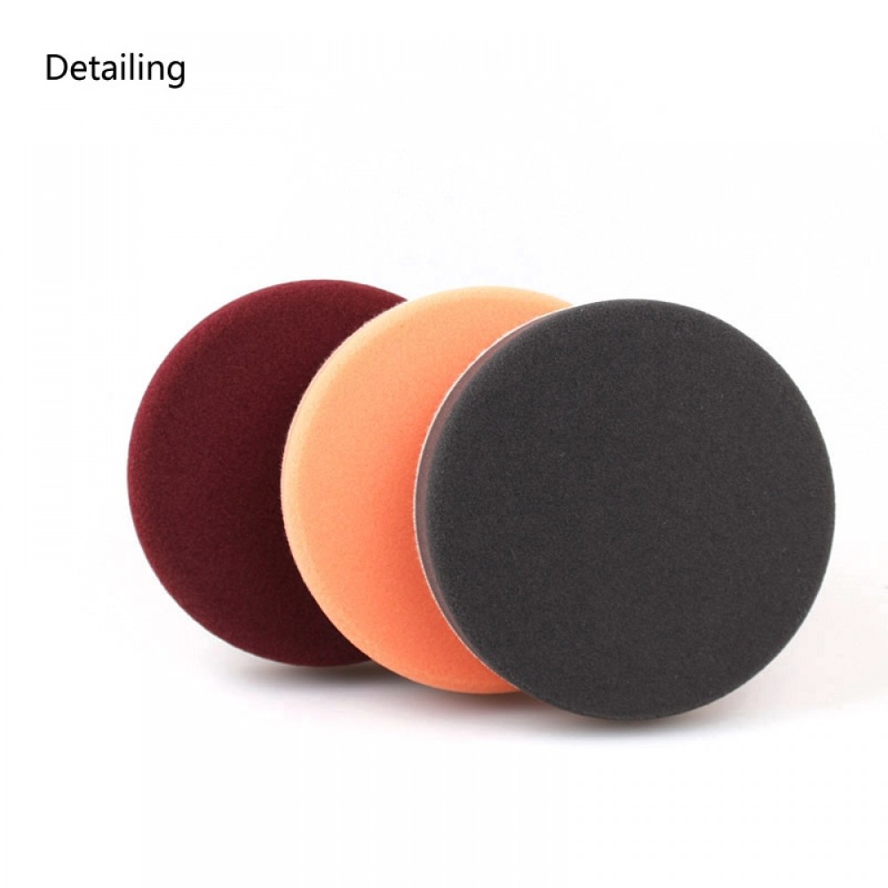 DETAILING 6 Inch/150mm Flat Foam Sponge Pad Polishing Buffing Pad For Car Polishing and Buffing - 3 colors Maroon, Orange, Black