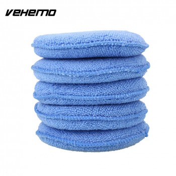 Vehemo Car Styling Buffer Pad Buffing Pad Polishing Sponge Microfiber Blue Round Waxing Sponge 5pcs Trim Premium