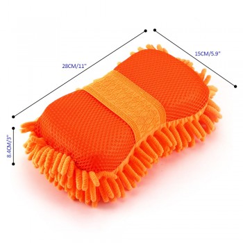 Coral Car Wash Sponge Anti-scratch Microfiber Dry Wet Amphibious  Sponge for Car Glass Ceramic Tile