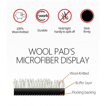 2pcs Car Auto Soft 100% Wool Buffing Polishing Pad Professional Detailing heavy/medium/light finishing  pad 3/5/6 7