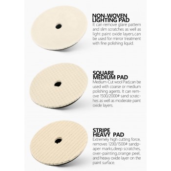 2pcs Car Auto Soft 100% Wool Buffing Polishing Pad Professional Detailing heavy/medium/light finishing  pad 3/5/6 7