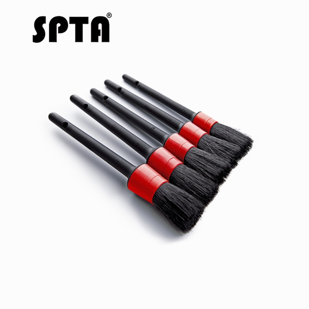 Car Detailing Brush Cleaning Natural Boar Hair Brushes Auto Detail Tools Products 5Pcs Wheels Dashboard Car-styling Accessories