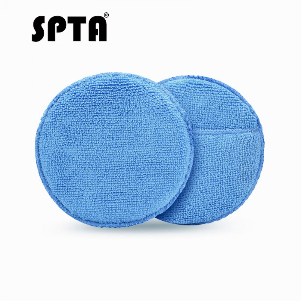 SPTA 5 125mm Car Microfiber Wax Applicator Pads with pocket Car Washing Cleaning For Car Waxing Polishing Pack of 10Pcs