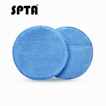 SPTA 5 125mm Car Microfiber Wax Applicator Pads with pocket Car Washing Cleaning For Car Waxing Polishing Pack of 10Pcs