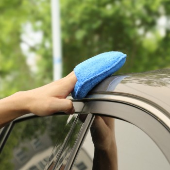 SPTA 5 125mm Car Microfiber Wax Applicator Pads with pocket Car Washing Cleaning For Car Waxing Polishing Pack of 10Pcs