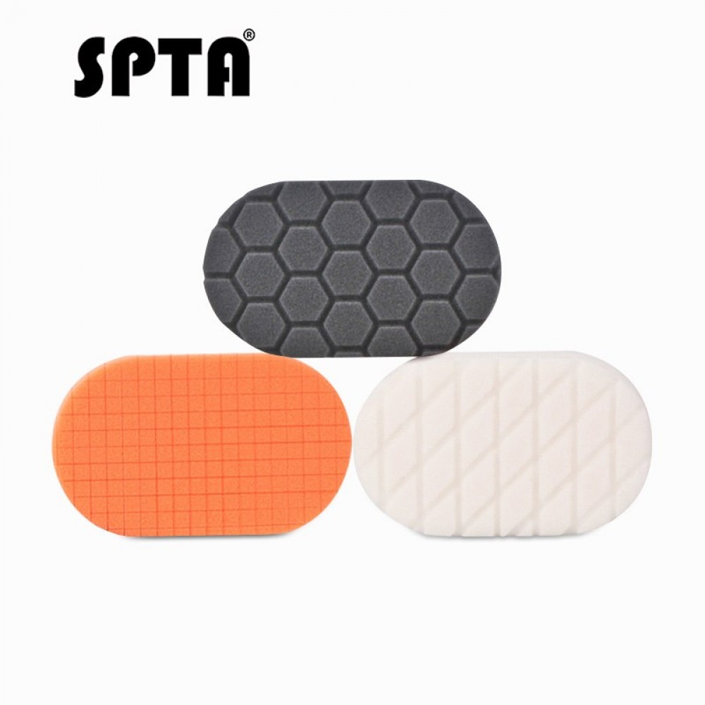 SPTA 3Pcs Finishing Hand Applicator Pad Polishing Pads Washing Buffing Pads For Car Auto Wax Polishing Buffer -- Select Set