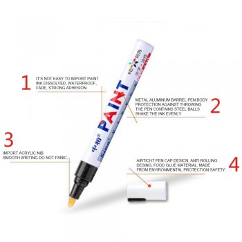 Waterproof Paint Car Care Wheel Tire Pen Mark Oily Car Rubber Tire Tread Metal Permanent Paint Marker Pen