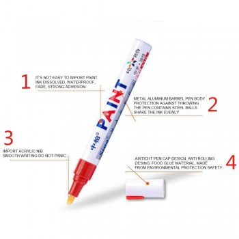 Waterproof Paint Car Care Wheel Tire Pen Mark Oily Car Rubber Tire Tread Metal Permanent Paint Marker Pen