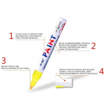 Waterproof Paint Car Care Wheel Tire Pen Mark Oily Car Rubber Tire Tread Metal Permanent Paint Marker Pen