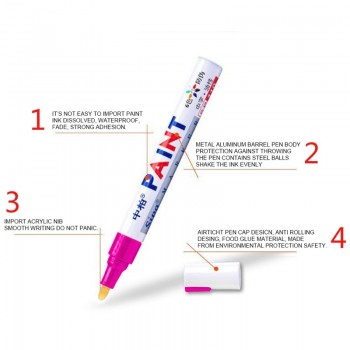 Waterproof Paint Car Care Wheel Tire Pen Mark Oily Car Rubber Tire Tread Metal Permanent Paint Marker Pen