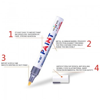Waterproof Paint Car Care Wheel Tire Pen Mark Oily Car Rubber Tire Tread Metal Permanent Paint Marker Pen